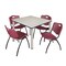 Kee Kee Square Table & Chair Set, Wood, Metal, Plastic Top, Maple TB4848PLBPCM47BY - alternate 1